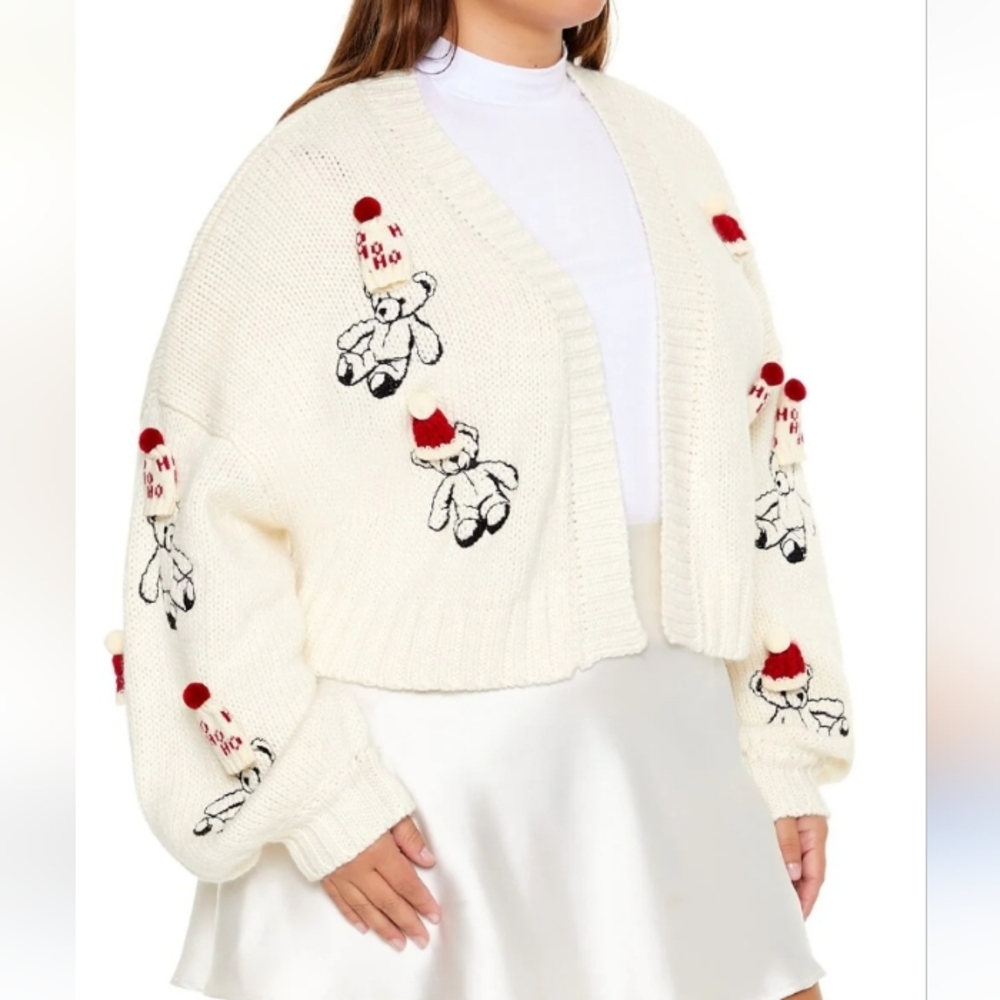 Forever 21 Women's Teddy Bear Cardigan Sweater